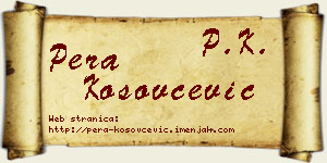 Pera Kosovčević vizit kartica